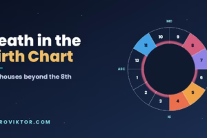 Astrological chart wheel with the houses of death highlighted